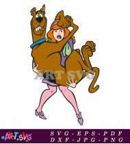 Scooby Doo Holding Daphne In His Arms SVG