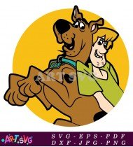 Scooby Doo Holding Fred In His Arms SVG