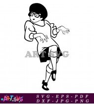 Cartoon Girl Dancing With Enthusiasm And Style SVG