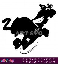 Cartoon Silhouette Of A Dog Running Fast SVG