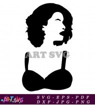 Selena Quintanilla Silhouette Black And White SVG