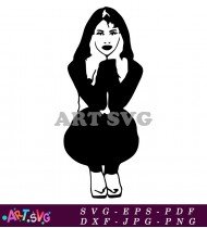 Selena Quintanilla Silhouette Girl Singing SVG