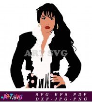 Selena Quintanilla Portrait Black Outfit SVG