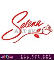 Selena Name Logo Red Vector Design SVG 2