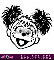 Sesame Street Big Bird Character Black White SVG