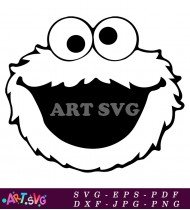 Sesame Street Elmo Character Head Coloring Page SVG 1