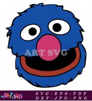 Sesame Street Cookie Monster Character Coloring Page SVG