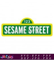 Sesame Street Sign Green Background Design SVG