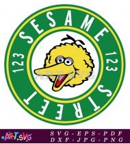 Sesame Street Logo with Big Bird Character SVG