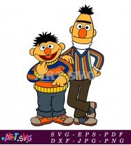 Sesame Street Bert And Ernie Coloring Page SVG