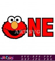 Elmo Sesame Street Face Cartoon Character SVG