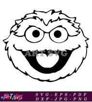 Sesame Street Big Bird White Cartoon Head SVG