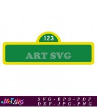 Green Sesame Street Sign Blank Template Printable SVG