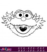 Sesame Street Big Bird Black And White SVG