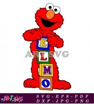 Elmo Sesame Street Cartoon Playing SVG