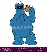 Cookie Monster Holding Cookie Sesame Street SVG