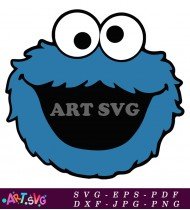 Sesame Street Cookie Monster Cartoon Character SVG 2