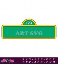 Sesame Street Street Sign 123 Vector SVG