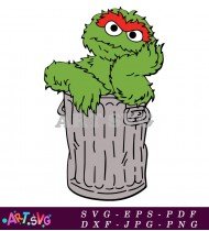 Sesame Street Character Green Furry Monster SVG 2