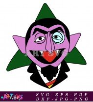 Count Dracula Sesame Street Cartoon Illustration SVG