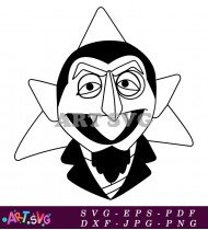 Count Dracula Sesame Street Black And White SVG