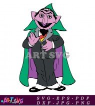 Count Dracula Sesame Street Cartoon Design SVG