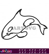 Black And White Killer Whale Illustration SVG