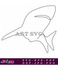 Shark Outline with White Sharp Teeth SVG