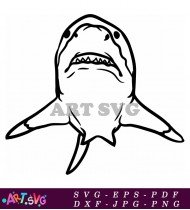 Shark Illustration Silhouette Cartoon Design SVG