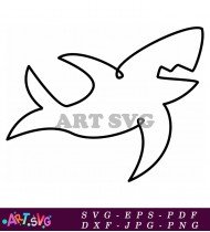 Shark Black and White Illustration Design SVG