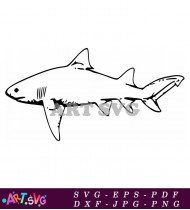 Shark Cartoon Clip Art For Coloring Book SVG