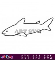 Simple Black And White Shark Clipart SVG