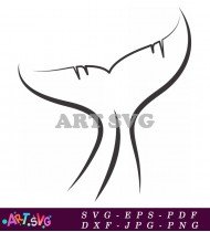 Shark Tail Silhouette Cartoon Illustration SVG