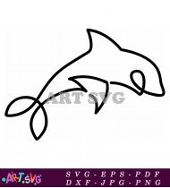 Simple Outline Shark Image Drawing SVG