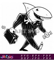 Shark Clipart Image In Suit SVG