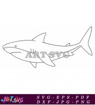 Cartoon Shark Illustration Simple SVG