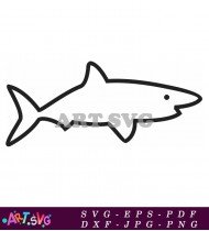 Cartoon outline of a simple shark SVG 1