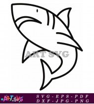 Shark outline illustration with simple tail fin SVG