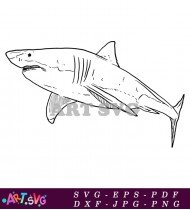 Outline drawing of a simple shark SVG 1