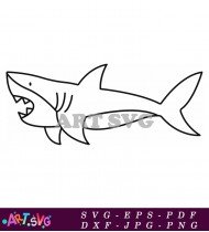 Cartoon shark silhouette with open mouth SVG