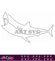 Cartoon outline of a simple shark SVG 2