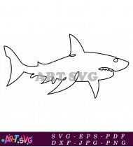 Cartoon Illustration Of A Great White Shark SVG