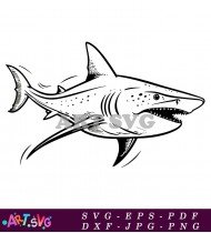 Vector Illustration Of A Shark With Open Mouth SVG