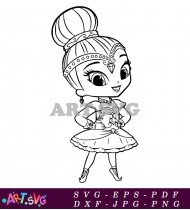 Shimmer and Shine Cartoon Character Coloring Pages Download SVG 2