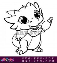 Cartoon Dragon Coloring Pages For Kids SVG