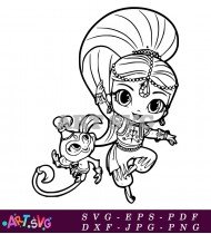 Shimmer and Shine Coloring Pictures SVG