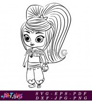 Shimmer and Shine Coloring Pages to Print SVG