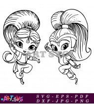 Princess Shimmer Coloring Page Printable SVG