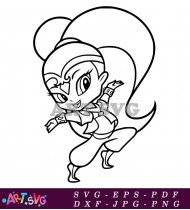 Shimmer And Shine Coloring Sheet Free SVG