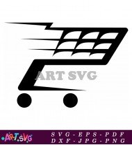 Simple Black and White Shopping Cart Icon SVG 1